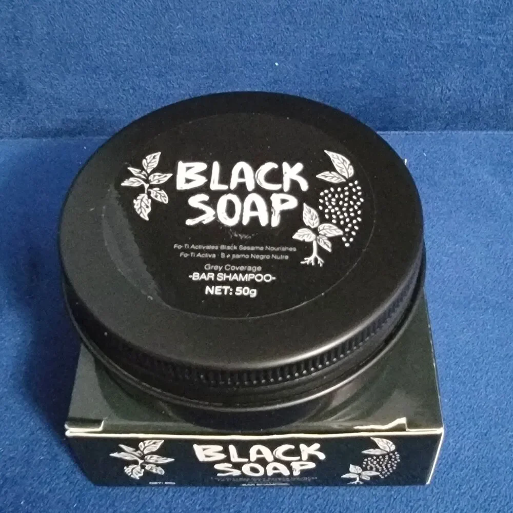 Black Soap Fo-Ti  Activa Shampoo Bar for Hair Grey Coverage